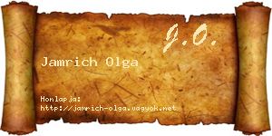 Jamrich Olga névjegykártya